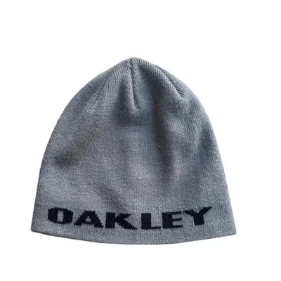 Oakley Grey / Black Spell Out Beanie   - Image 1 of 2