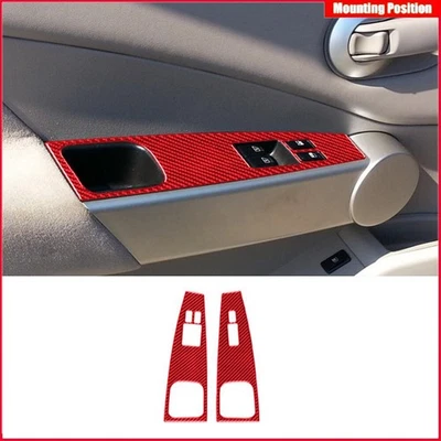 2PCS For Nissan Quest 2004-2006 Type A Red Front Window Switch Button Trim Cover Foto 1 de 4