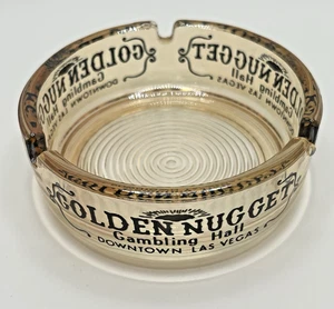 Vintage Glas Aschenbecher Golden Nugget Spielhalle Las Vegas Nevada Casino Bernstein - Bild 1 von 6