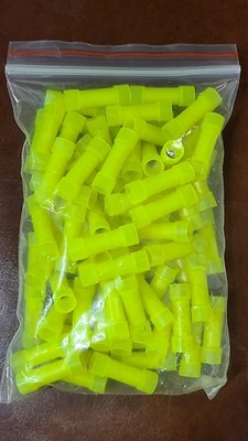 Install Bay Yellow Nylon Butt Crimping Connectors 100 Pack 10-12 Ga YNBC - Image 1 of 2
