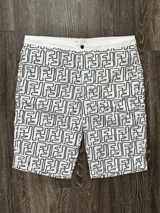 Size 56 3XL - Fendi Swim Shorts White FF Monogram Quick Dry Authentic - Picture 1 of 7