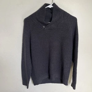 Zara Knit navy blue sweater boy sz 11-12 large collar cozy - Picture 1 of 4