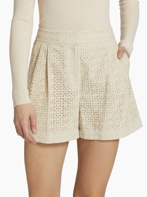 Pantalones Cortos Theory Doble Plisado Ojales Encaje Crudo Beige Tostado Algodón Bolsillos Para Mujer’s 8 Foto 1 de 4