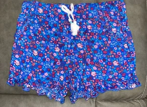 Girls Large 10/12 Wonder Nation Floral Ruffle Stretch Shorts pockets - Picture 1 of 2