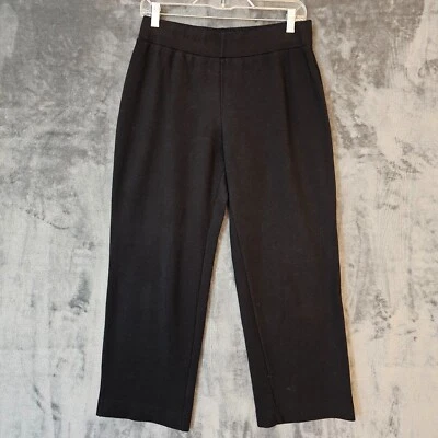 Cómodos Pantalones EE. UU. Para Mujer Pequeños Elastizados Jersey Tejido Negro Cómodos Hechos en EE. UU. Foto 1 de 4