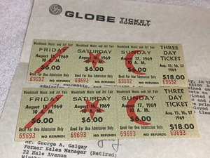 WOODSTOCK $18 MAIL ORDER 1969 TICKETS JIMI HENDRIX GRATEFUL DEAD JANIS JOPLIN 1 - Picture 1 of 12