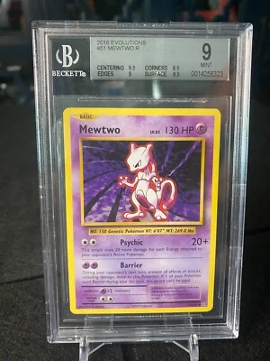2016 Pokemon, XY Evolutions, #051/108 Mewtwo, Rare (BECKETT 9) - Image 1 of 3