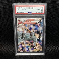 PSA 10! 🚨2020 Topps UK Edition ZAC GALLEN RC Arizona Diamondbacks Rookie #4
