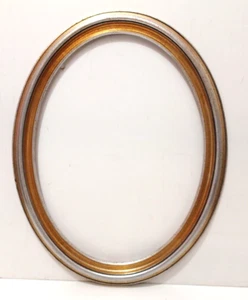 12 X 16 ITALIAN MADE OVAL STANDARD PICTURE FRAME w/ GOLD SCOOPED SILVER REVERSE - Picture 1 of 9