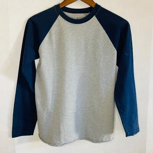 Fruit of the Loom Kids Size 8/10 Unisex Baseball Tee - Gray Navy 3/4 Sleeve - Picture 1 of 3