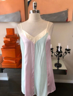 Chemise de seda a rayas rosa y verde menta La Perla 2400-924-31022 Foto 1 de 4