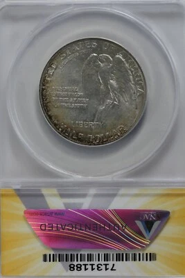 1925  .50  ANACS   MS 64  STONE MOUNTAIN DD OBV   Classic Silver Commemorative  - Image 1 of 2