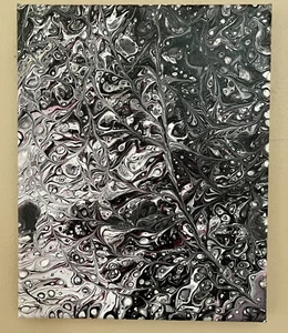 Art Hand Paint Pouring Acrylic Abstract “Invasion Eyes”  8 X 10 New - Picture 1 of 7