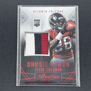 2015 Panini Prestige Jerseys Red Tevin Coleman #RJJ-TC Rookie Jumbo Patch RC