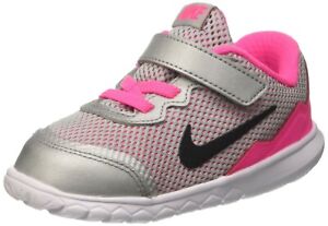 Girls Sneakers Nike Flex Experience Silver Pink Non-Tie   Little Girls Size 9