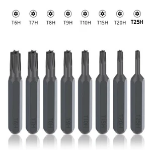 Micro Torx Screwdriver Bits Set TR6,T7,T8,T9H,T10,T15 T20 T25H Macbook laptop PC - Picture 1 of 9