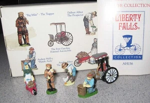 Liberty Falls Miniature Pewter Figures AH136 Set Of 5. 1997 Hand Painted - Picture 1 of 2