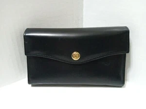 Bosca Wallet Old Leather Framed Checkbook Clutch Wallet Black - Picture 1 of 15