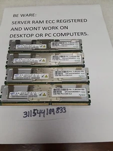16GB PC DDR DDR2 PC2 PC2-5300F DDR2-667 5300 667 FB ECC-REG 240pin 2RX4 256x4 - Picture 1 of 1