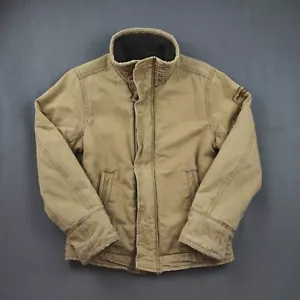 Abercrombie & Fitch Jacket Mens L Beige Military Cargo Adirondack Field Coat - Picture 1 of 8