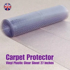 Carpet Protector Clear Vinyl Plastic Film Runner Mat Roll Guard Home Office UK - Picture 1 of 13