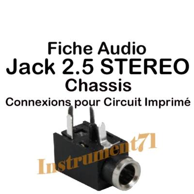 1 Fiche Audio Jack 2,5 Châssis Femelle STEREO pour Circuit Imprimé - Photo 1/2