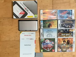 Nintendo Handheld Console 3DS XL - Silver/Black with Games  012023 - Picture 1 of 16