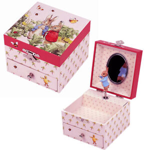 Peter Rabbit Music Box,Peter Rabbit Baby Girl Christening Gift, Kid Jewelery Box