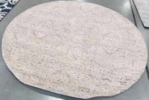 PINK / IVORY 6' X 6' Round Back Stain Rug, Reduced Price 1172739682 MET998U-6R - Picture 1 of 4
