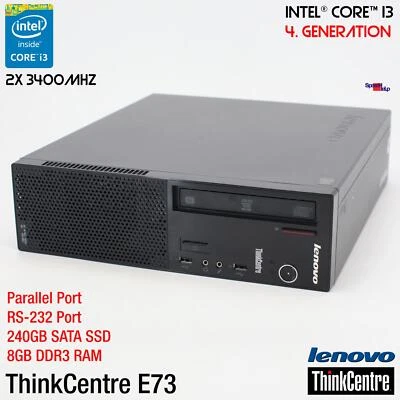 IBM LENOVO THINKCENTRE E73 Computer PC RS-232 Parallel LPT Windows 10 240GB SSD - Image 1 of 4