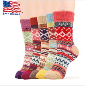 5 pares de calcetines térmicos cálidos de lana suave merino de lana resistente para mujer 5-9 - Imagen 1 de 13