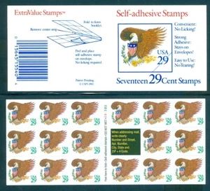 US 2596a Eagle and Shield, Green denomination, booklet/17, MNH, Not Folded - Picture 1 of 1