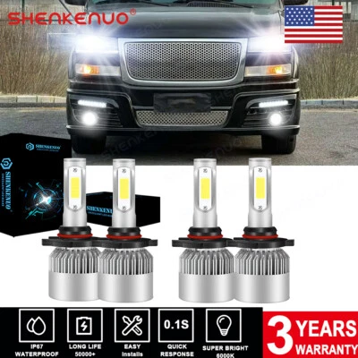 For GMC Savana 1500 2500 3500 97-14 Combo LED Headlight Kit Hi/Lo Beam 4x Bulbs - Image 1 of 4