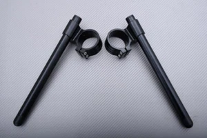Black Pair High Rise Clip-on Handlebars 50mm TRIUMPH SPEED TRIPLE 1050 2004-2010 - Picture 1 of 10