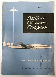 Berlin Airport May 1963 Plane Schedule Travel Brochure Germany Aviation Tourism - Picture 1 of 9