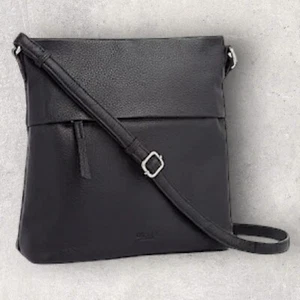 Bolso Bandolera Osprey Mujer Lyra Negro Cuero Granulado Nuevo PVP £195 - Imagen 1 de 4