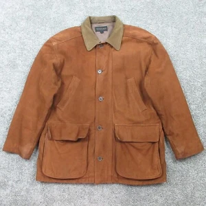 Vintage Golden Bear Jacket Mens Large Brown Chore Barn Coat Suede Made In USA - Picture 1 of 17