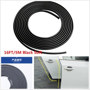16FT/5M Black Car Door Moulding Rubber Scratch Protector Strip Edge Guard Trim - Imagen 1 de 9