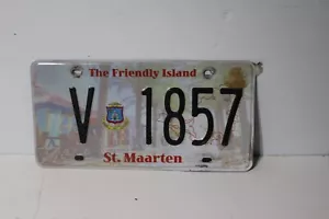 Sint Maarten Vehicle License Plate " V 1857 " ~ Single Plate Only - Dutch - Bild 1 von 2