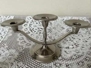 Mid Century Modern Silver Plated 3 Sconce Candelabra - Picture 1 of 8