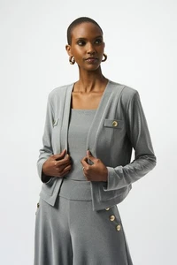 Joseph Ribkoff 253228 Grey Melange Short Jacket New AW/25 Collection - Picture 1 of 5
