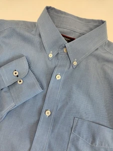 UNTUCKit Camicia Uomo L Blu Manica Lunga Bottoni Senza Rughe Cadetto - Foto 1 di 6