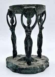 Rare Heavy Vintage Art Noeveau Possibly Bronze Figural Incense Burner Figure - Picture 1 of 6