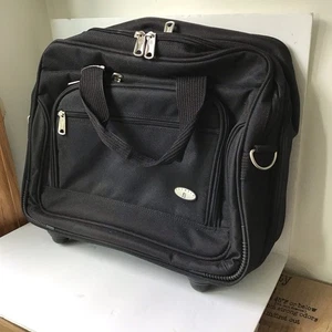 Olympia Black Rolling Business Briefcase Luggage Bag With Detachable Handle - Picture 1 of 7