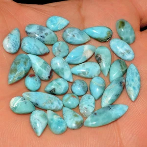 30 Pcs 96 Cts Natural Blue Larimar Cabochon Loose Gemstone Lot 19x5 5x5mm #15592 - Picture 1 of 6