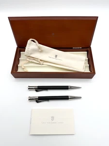 GRAF VON FABER-CASTELL / Ebonized Wood Pen & 0.7mm Pencil Set – MINT in Box! - Picture 1 of 19