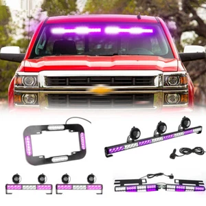 LED Emergency Strobe Light Traffic Advisor Funeral Windshield Warning Light Bar - Picture 1 of 25