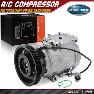 AC Compressor w/ Clutch for Toyota Camry 1986-2001 Celica Solara L4 2.0L 2.2L - Image 1 of 4