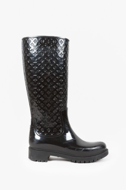 Louis Vuitton Drops Flat Half Boot BLACK. Size 38.0