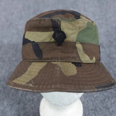 Army Class 1 Cap Adult 6 3/4 Green Woodland Camo Ear Flaps Military Hat Atlas - Image 1 of 4